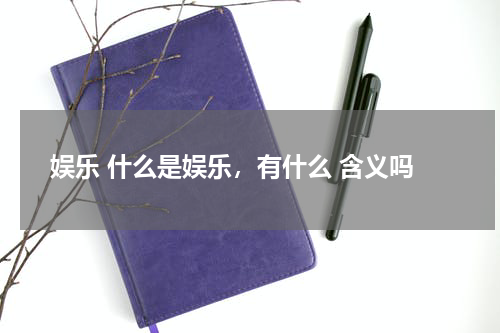 娱乐 什么是娱乐，有什么 含义吗