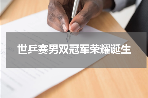 世乒赛男双冠军荣耀诞生